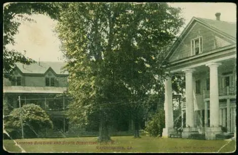 Photograph from the Facebook post “1907, Matron's Building and South Dormitory at Louisiana State Normal in Natchitoches…”
