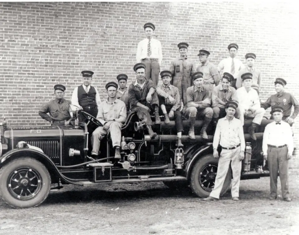 Photograph from the Facebook post “Firemen in Kirbyville, Texas.”