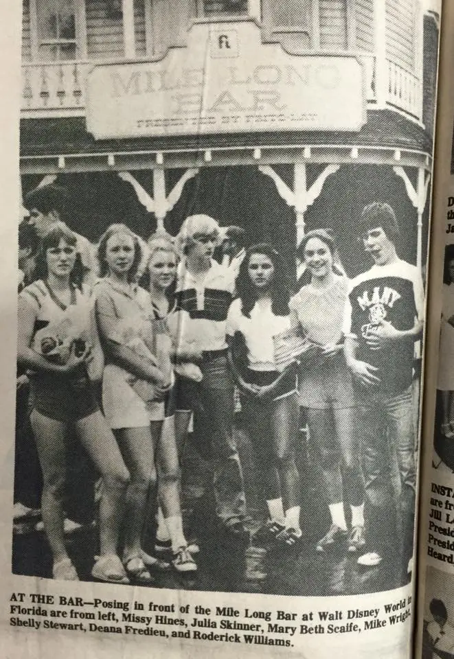 Photograph from the Facebook post “Many High band trip to Florida, 1980 I think #floridabandtrip #manyhigh”