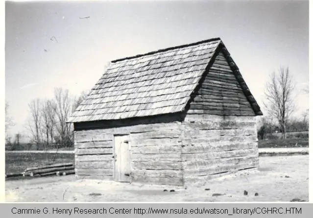 Photograph from the Facebook post “Replica of what some believed to be Uncle Tom's Cabin, located at Little Eva Plantation…”