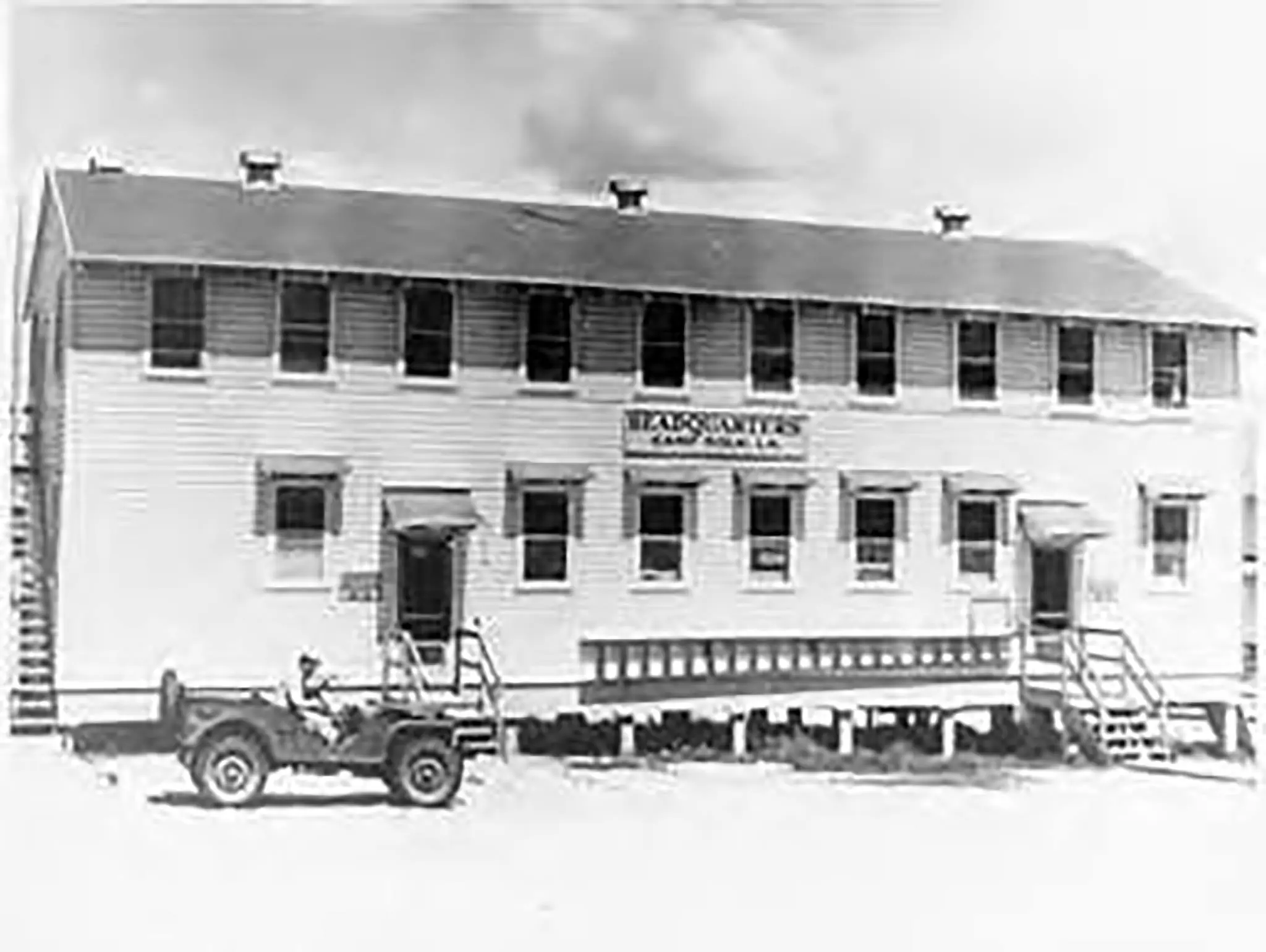 Photograph from the Facebook post “Original (1940s) and later (1960s) headquarters at Camp Polk, La.”