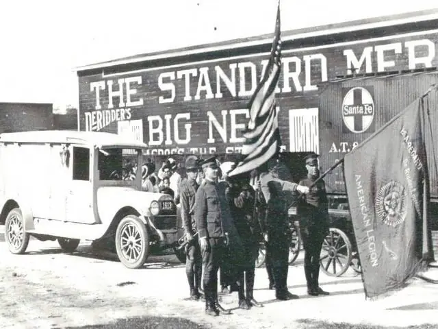 Photograph from the Facebook post “Digital image of a military tank on Pine Street in DeRidder during the Louisiana…”