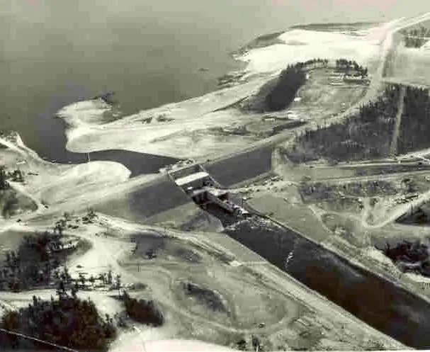 Photograph from the Facebook post “Constructed about the same time as Toledo Bend and using the same engineering force for…”