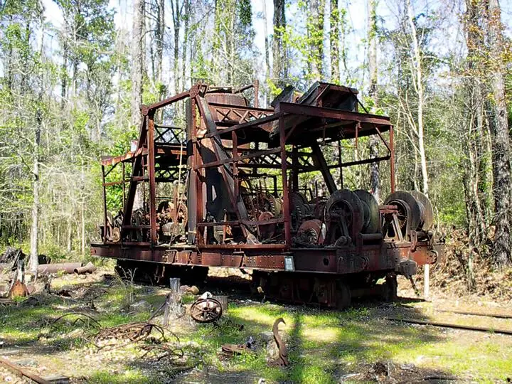 Photograph from the Facebook post “From knowlouisiana.org: This 1919 Clyde Rehaul skidder, the last surviving machine of…”