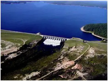 Photograph from the Facebook post “Nice photo of the Toledo Bend Dam, from Texas Water Development Board”