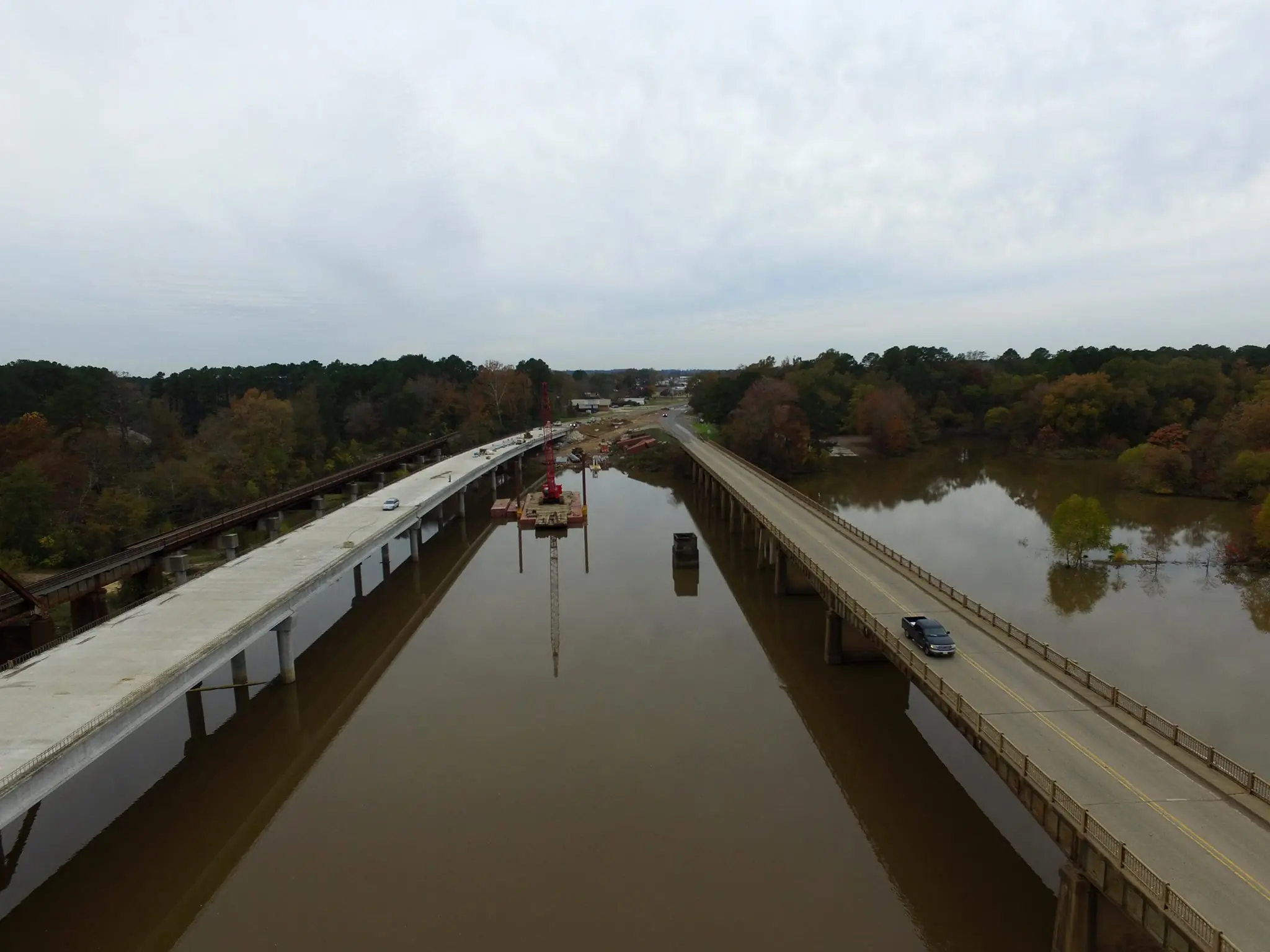 Photograph from the Facebook post “Construction on new bridge in Logansport, on U.S.”