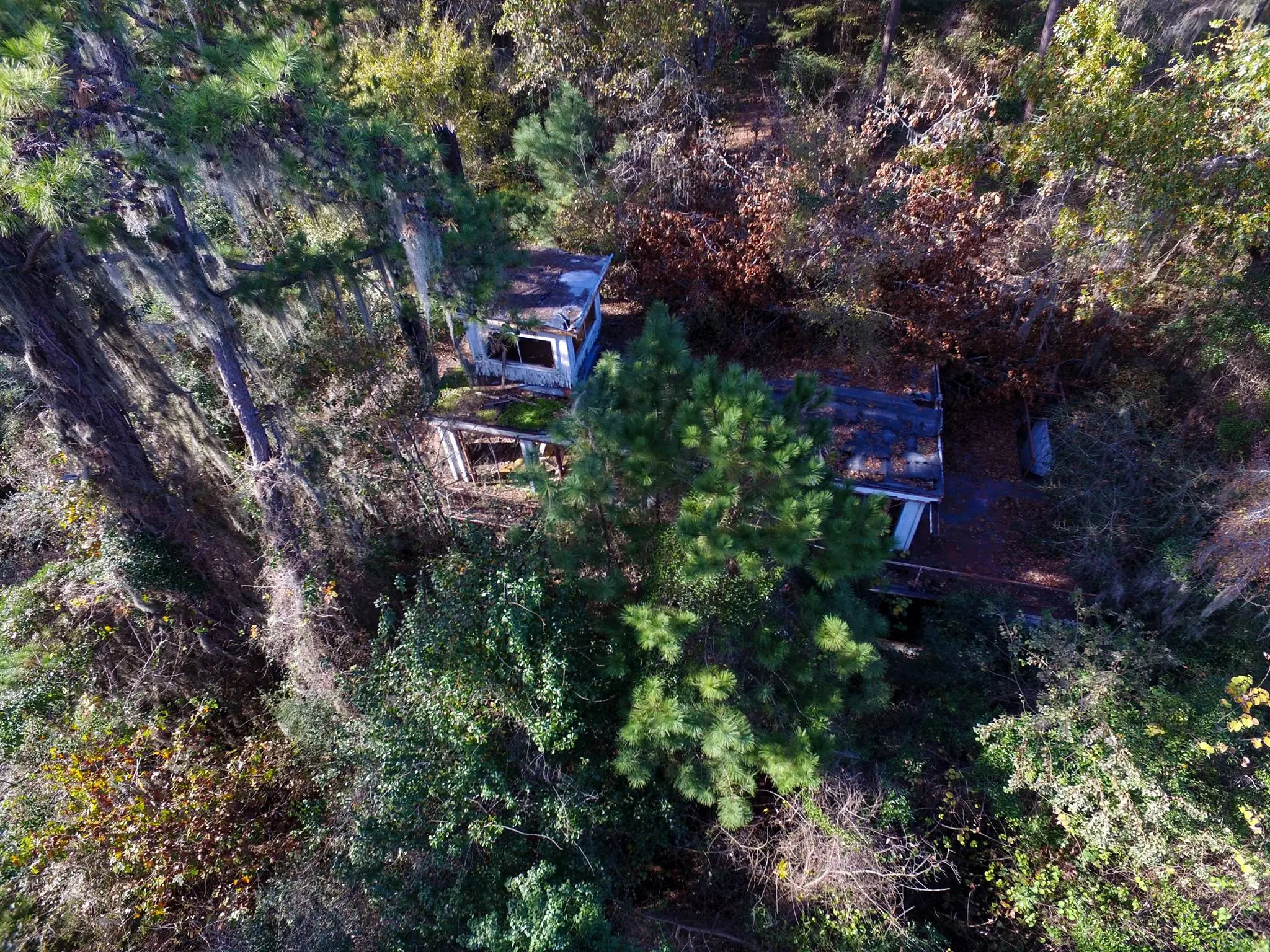 Photograph from the Facebook post “What's left of the Tom Sawyer Chapel, at Merritt Mountain, on the Louisiana side of…”
