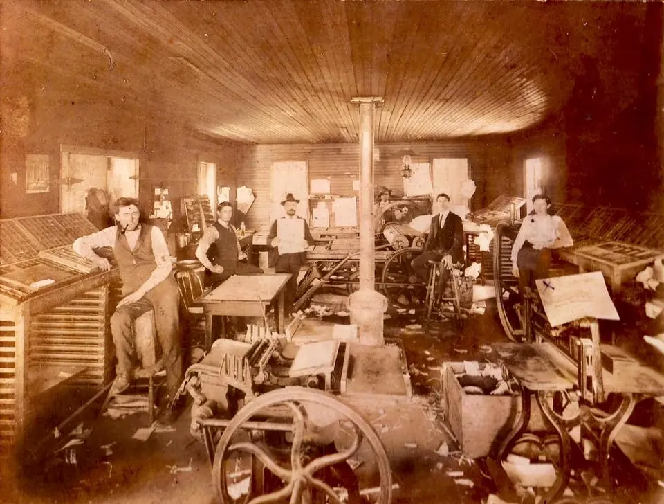 Photograph from the Facebook post “Photo taken inside The Sabine Banner newspaper office (The Banner later became The…”