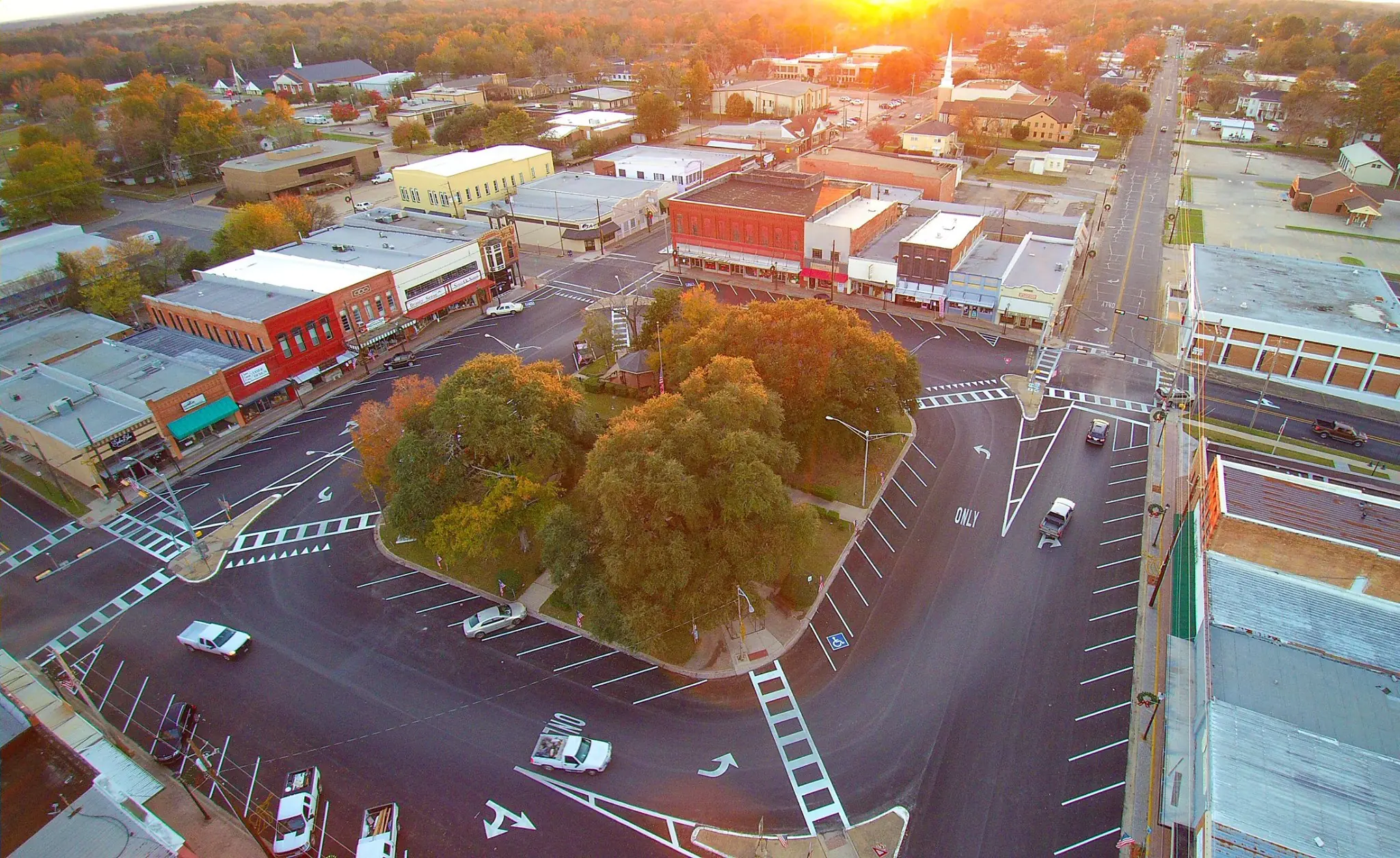 Photograph from the Facebook post “Photos from above the awesome downtown area of Carthage, Texas.”