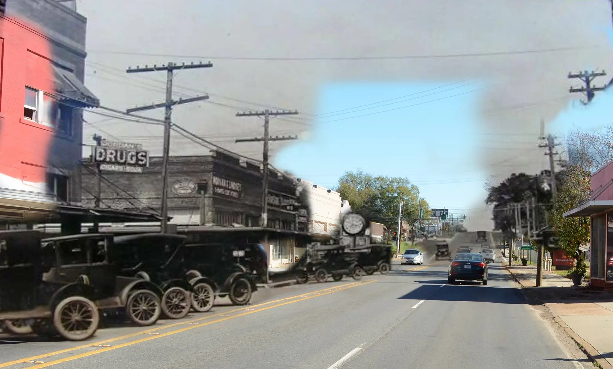 Photograph from the Facebook post “Now and then...”