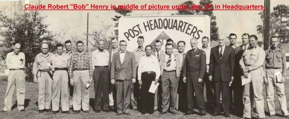 Photograph from the Facebook post “Photo of the carpenters who built Camp Polk.”