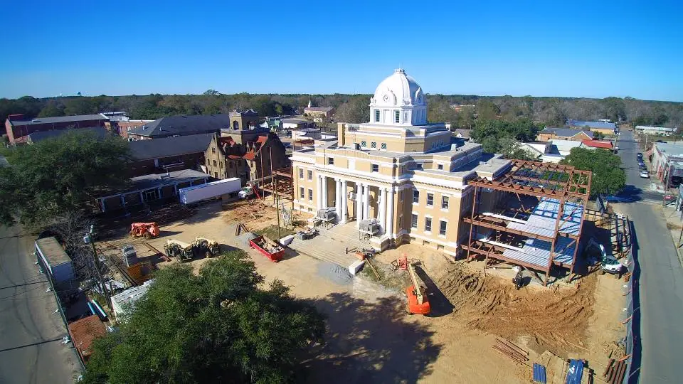 Photograph from the Facebook post “Renovation project at the old Beauregard Parish Courthouse and Jail in DeRidder, Louisiana”