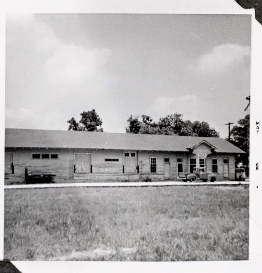 Photograph from the Facebook post “Merryville, Louisiana train station, 1966.”