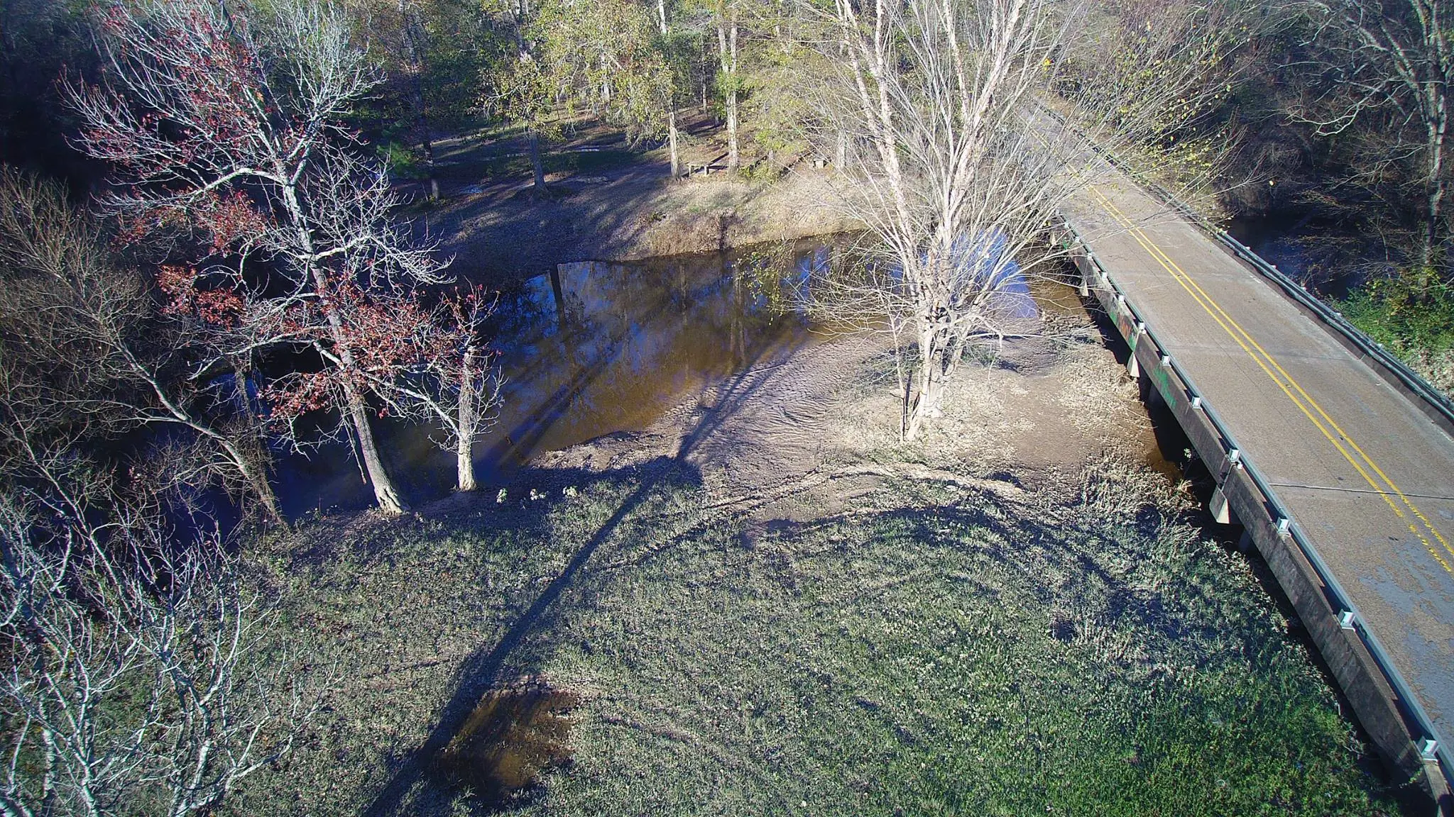 Photograph from the Facebook post “While driving through East Texas, in Newton County, we crossed Big Cow Creek.”