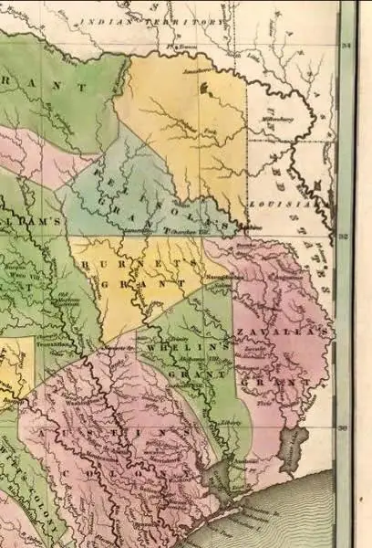 Photograph from the Facebook post “Land grants in East Texas, circa 1838.”