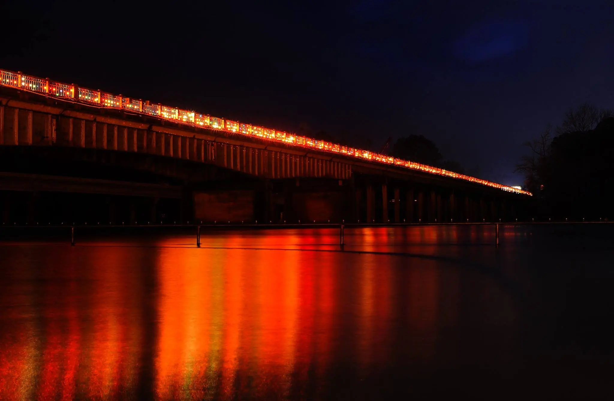 Photograph from the Facebook post “Sabine River in Logansport, taken this evening.”