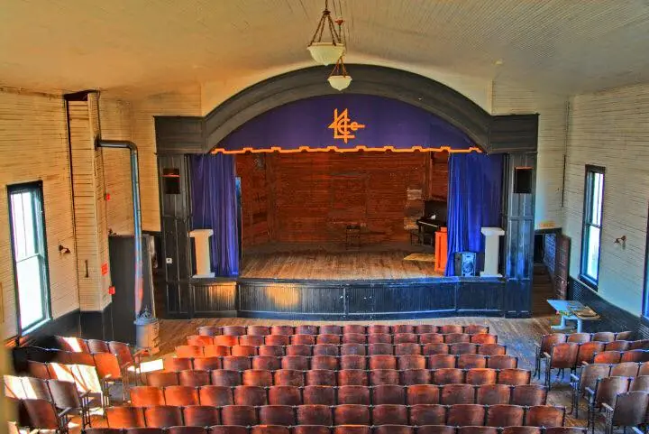 Photograph from the Facebook post “Inside of the old Fisher Opera House in Fisher, Louisiana.”