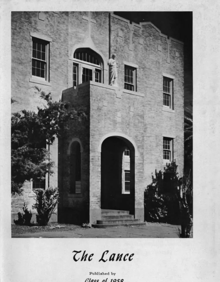 Photograph from the Facebook post “Three pages from The Lance, Yearbook of Sacred Heart High School, 1958.”