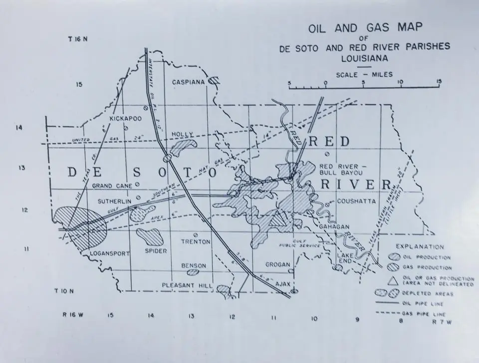 Photograph from the Facebook post “DeSoto and Red River gas map from 1967.”