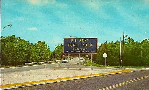 Photograph from the Facebook post “Fort Polk entrance, 1960s.”