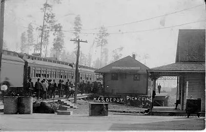 Photograph from the Facebook post “Train depot at Pickering, Louisiana.”