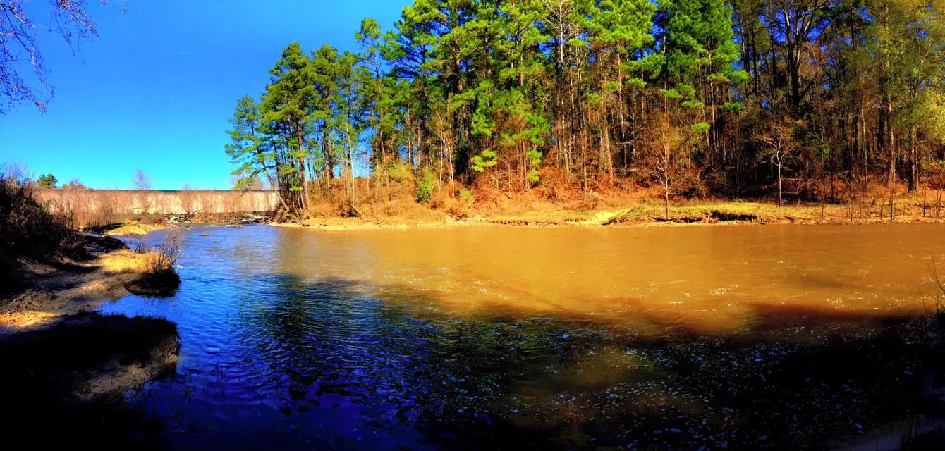 Photograph from the Facebook post “Anacoco Creek with Anacoco Lake spillway in the background...”