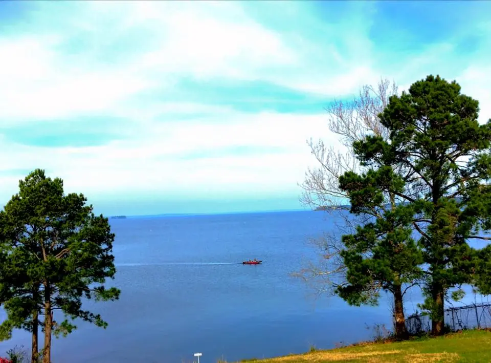 Photograph from the Facebook post “Toledo Bend, Texas side, near dam.”