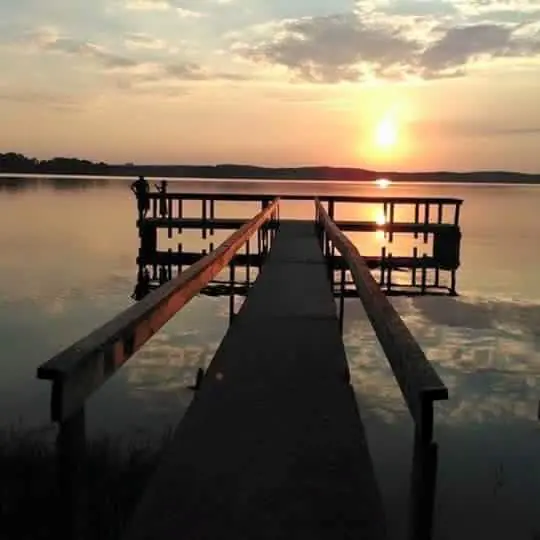 Photograph from the Facebook post “Shared by Luna Larae, fishing at sunset on Vernon Lake.”