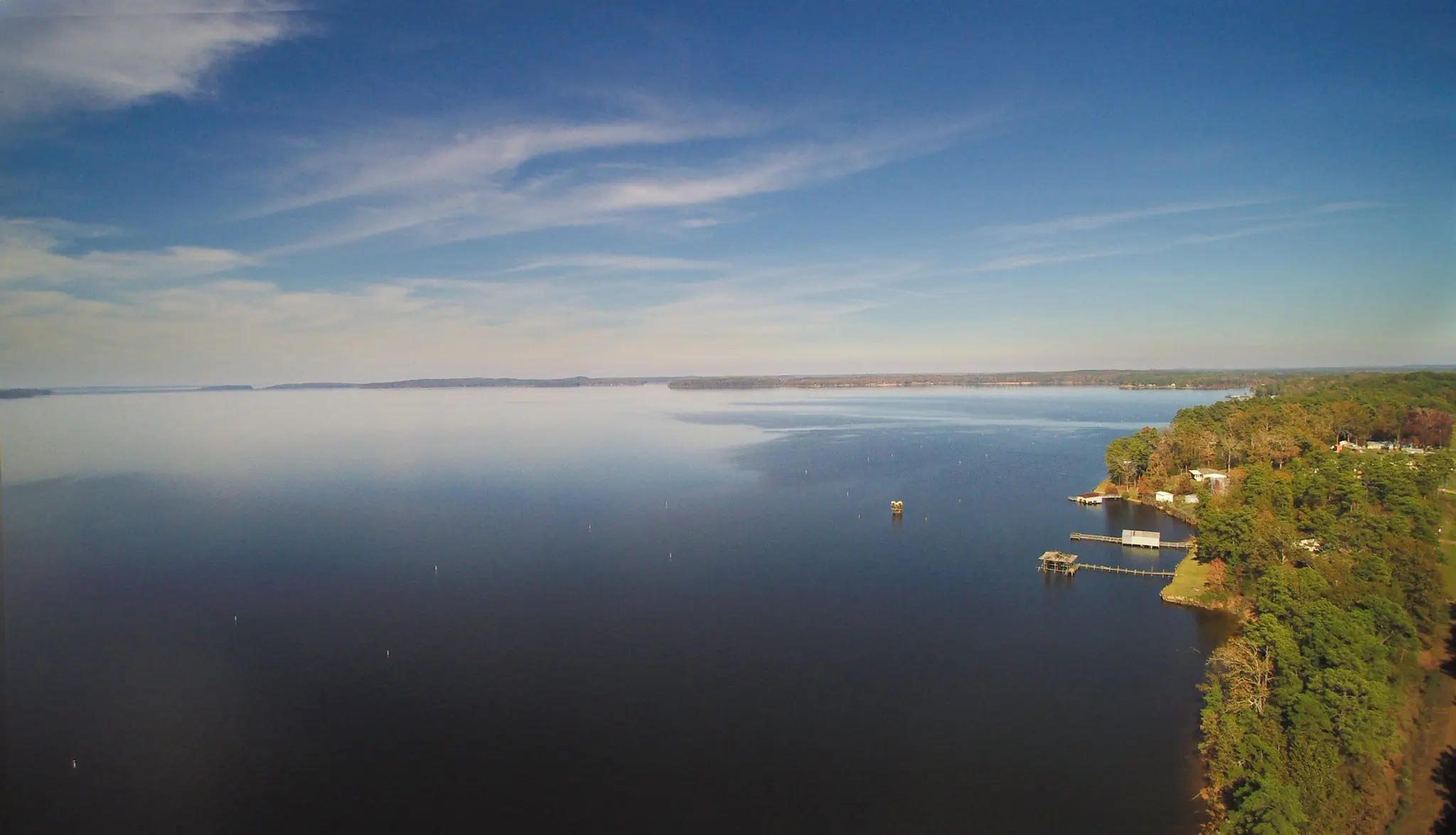 Photograph from the Facebook post “Toledo Bend Lake, taken two months ago from the air”