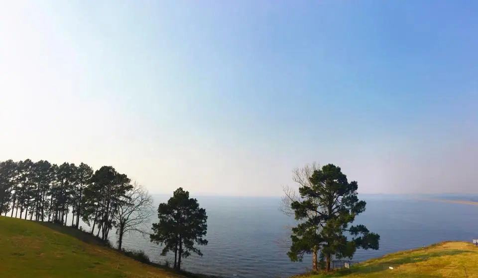 Photograph from the Facebook post “Toledo Bend Lake, Texas side, at the power operations plant and lookout point, Newton…”