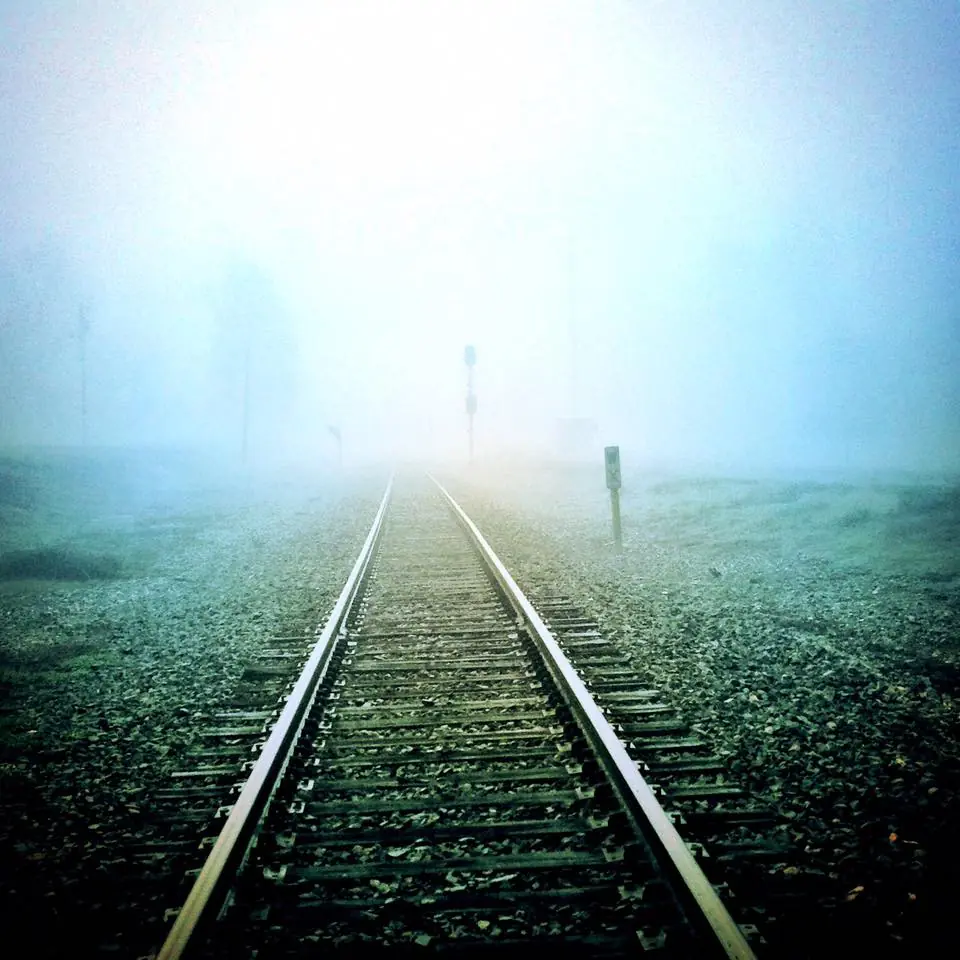 Photograph from the Facebook post “Fisher, Louisiana on the railroad tracks looking north towards the depot.”