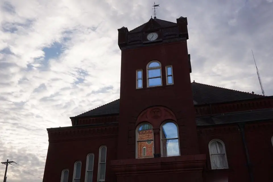 Photograph from the Facebook post “Image from two combined photos, of the old Natchitoches Parish Courthouse and with the…”