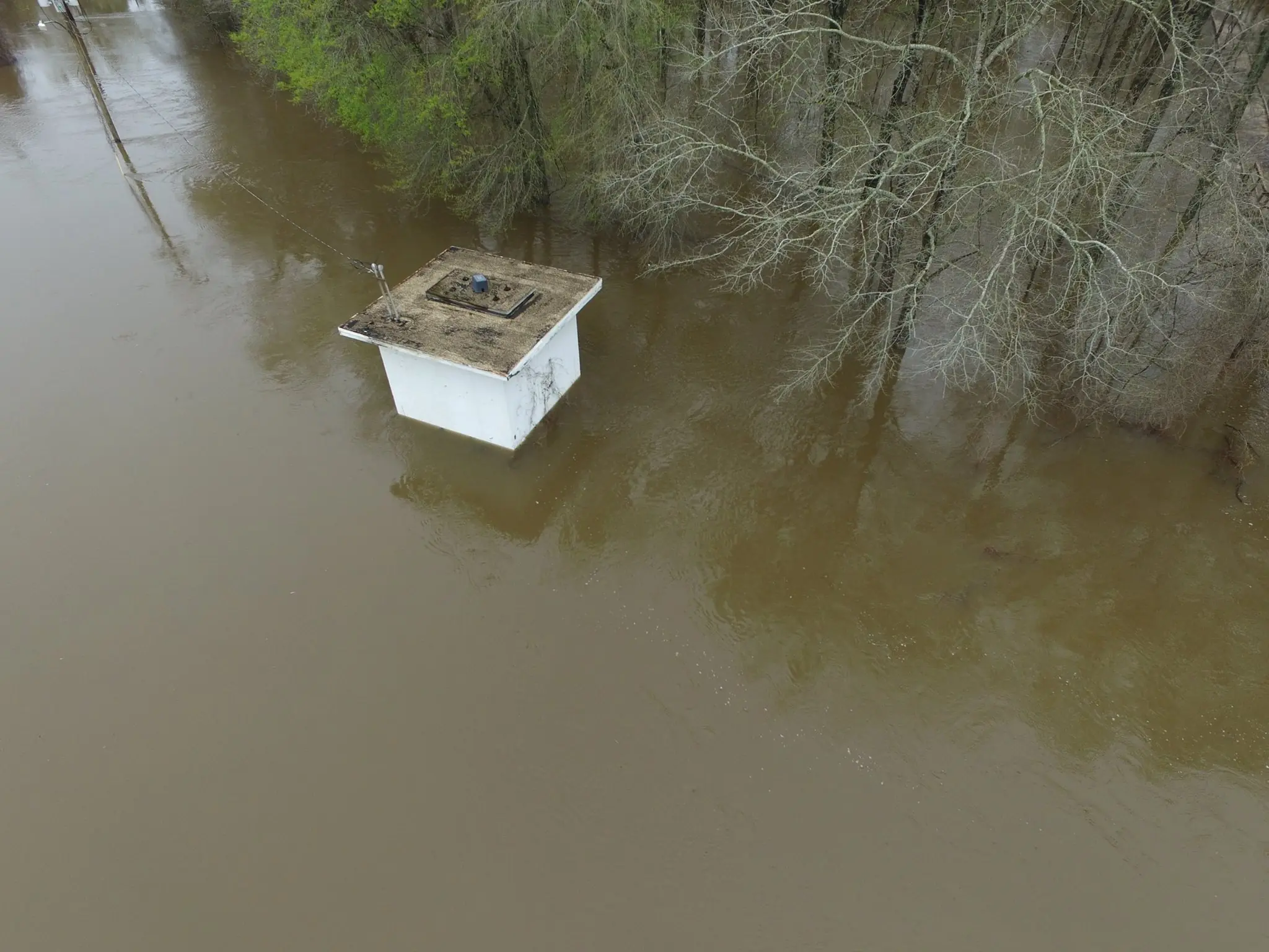 Photograph from the Facebook post “While capturing footage today in Logansport, Louisiana, in areas around the Sabine…”