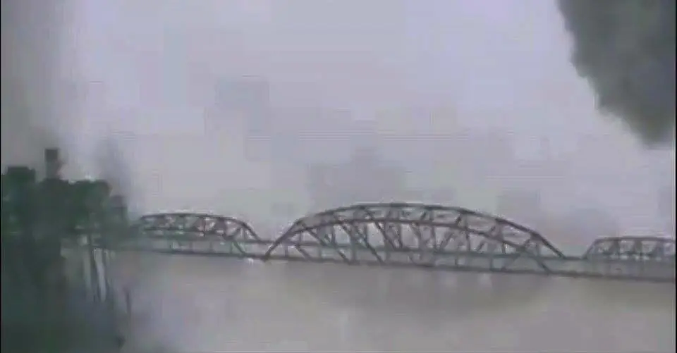 Photograph from the Facebook post “Another photo of the Burr Ferry Bridge over the Sabine River, between Vernon Parish and…”