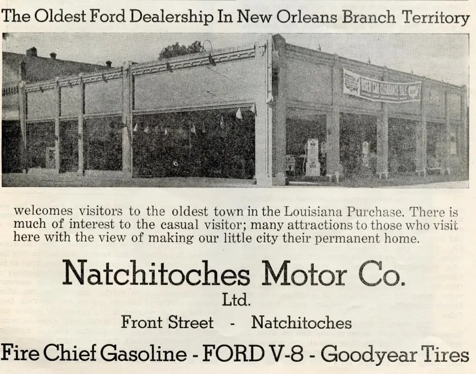 Photograph from the Facebook post “The old Natchitoches Ford Dealership.”