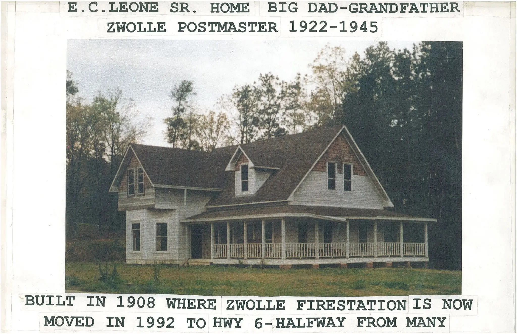 Photograph from the Facebook post “This was the home of E.”
