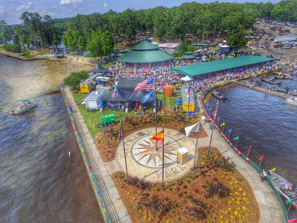 Photograph from the Facebook post “Bassmaster Elite fishing tournament out of Cypress Bend...”