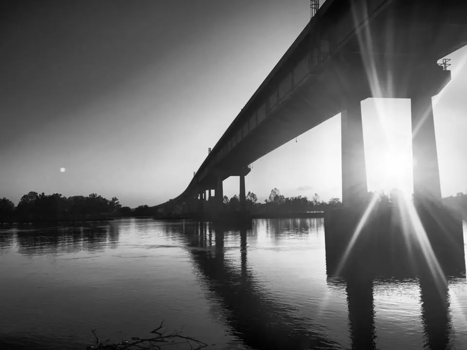 Photograph from the Facebook post “"The Red in Black and White" Taken earlier, on the Red River in Coushatta, Louisiana…”
