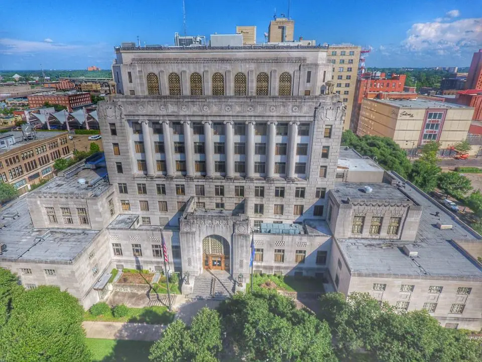 Photograph from the Facebook post “Caddo Parish Courthouse in Shreveport, from the air.”