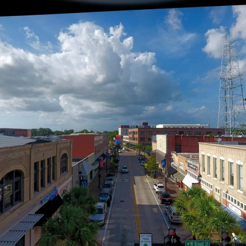 Photograph from the Facebook post “Pano over downtown Lake Charles taken yesterday, still have some tweaking to get these…”