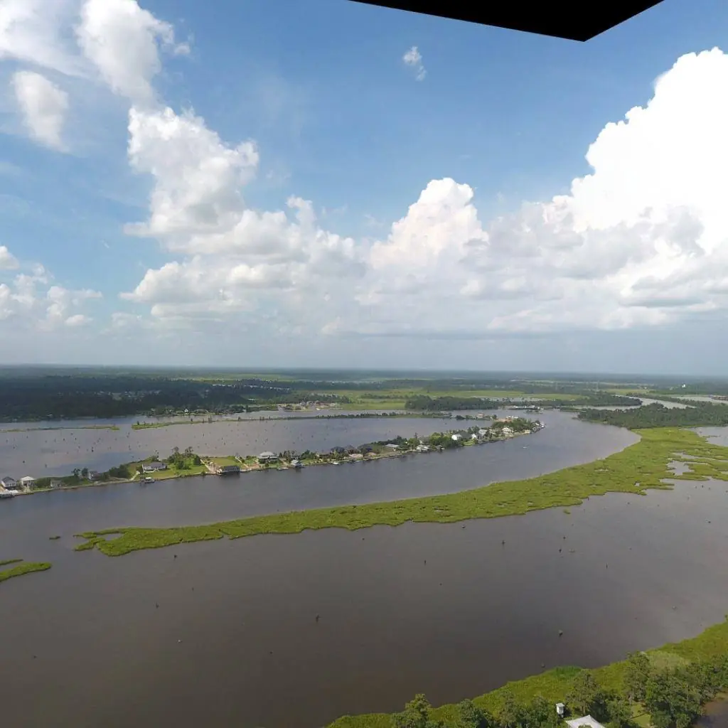 Photograph from the Facebook post “Pano from the Calcasieu River in Lake Charles”