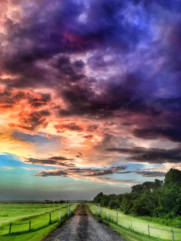 Photograph from the Facebook post “Taken today just after sunset, Gilliam, Louisiana (Caddo Parish) by my daughter, Savanah.”