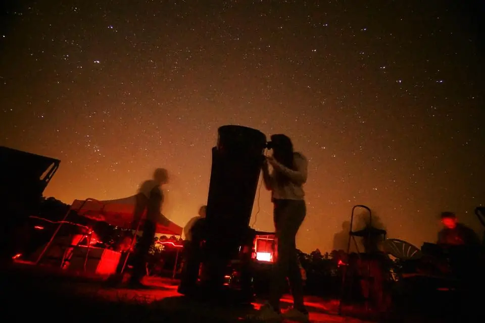 Photograph from the Facebook post “One of my teenage daughters takes a look into our magnificent universe through an…”