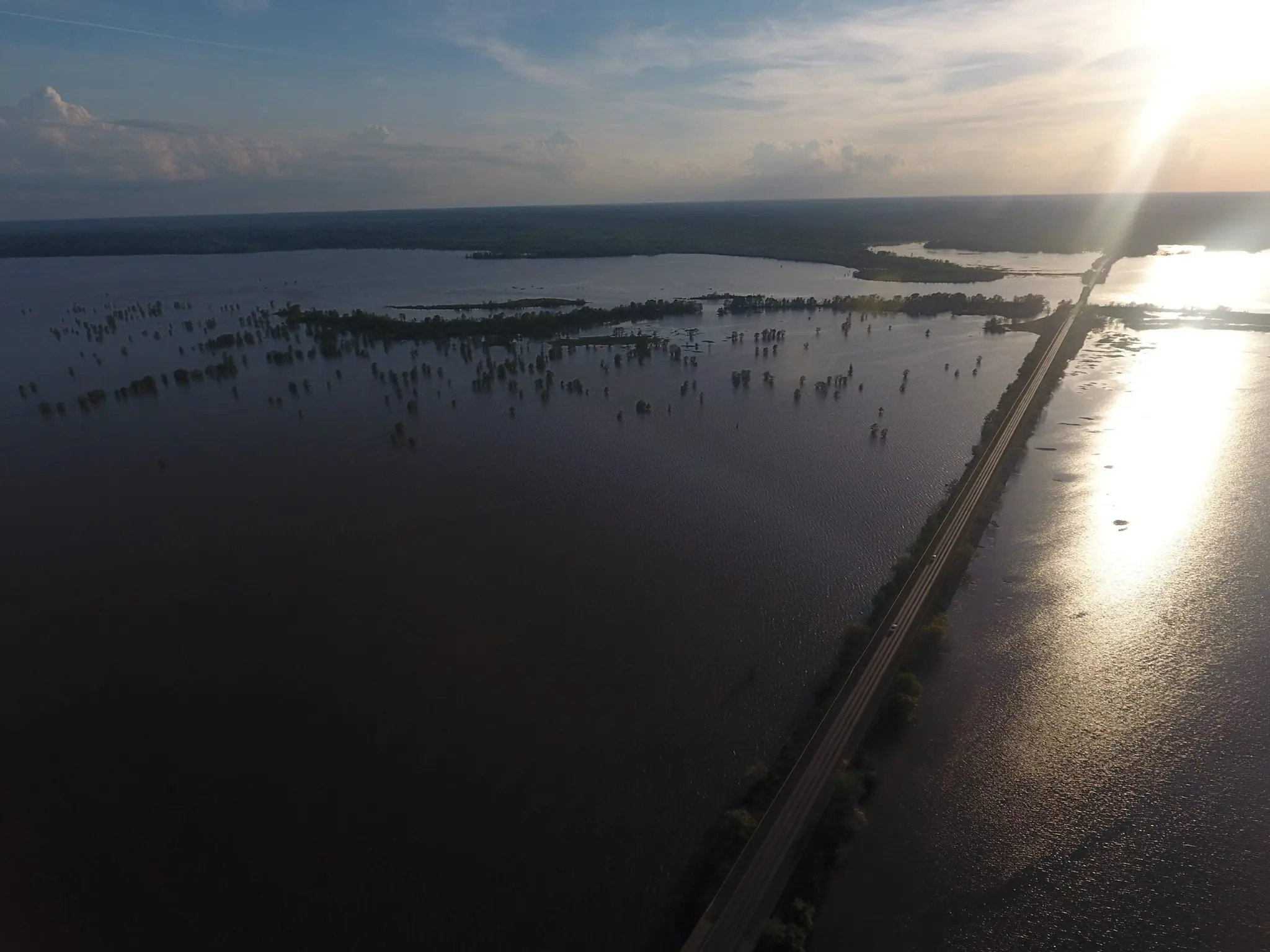 Photograph from the Facebook post “Photos over Lake Steinhagen between Jasper and Tyler counties in East Texas.”