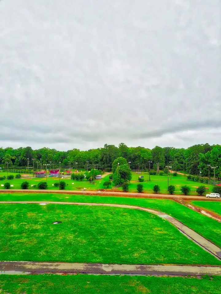 Photograph from the Facebook post “Trying out some hdr aerial pictures at the many ballpark in sabine parish la”