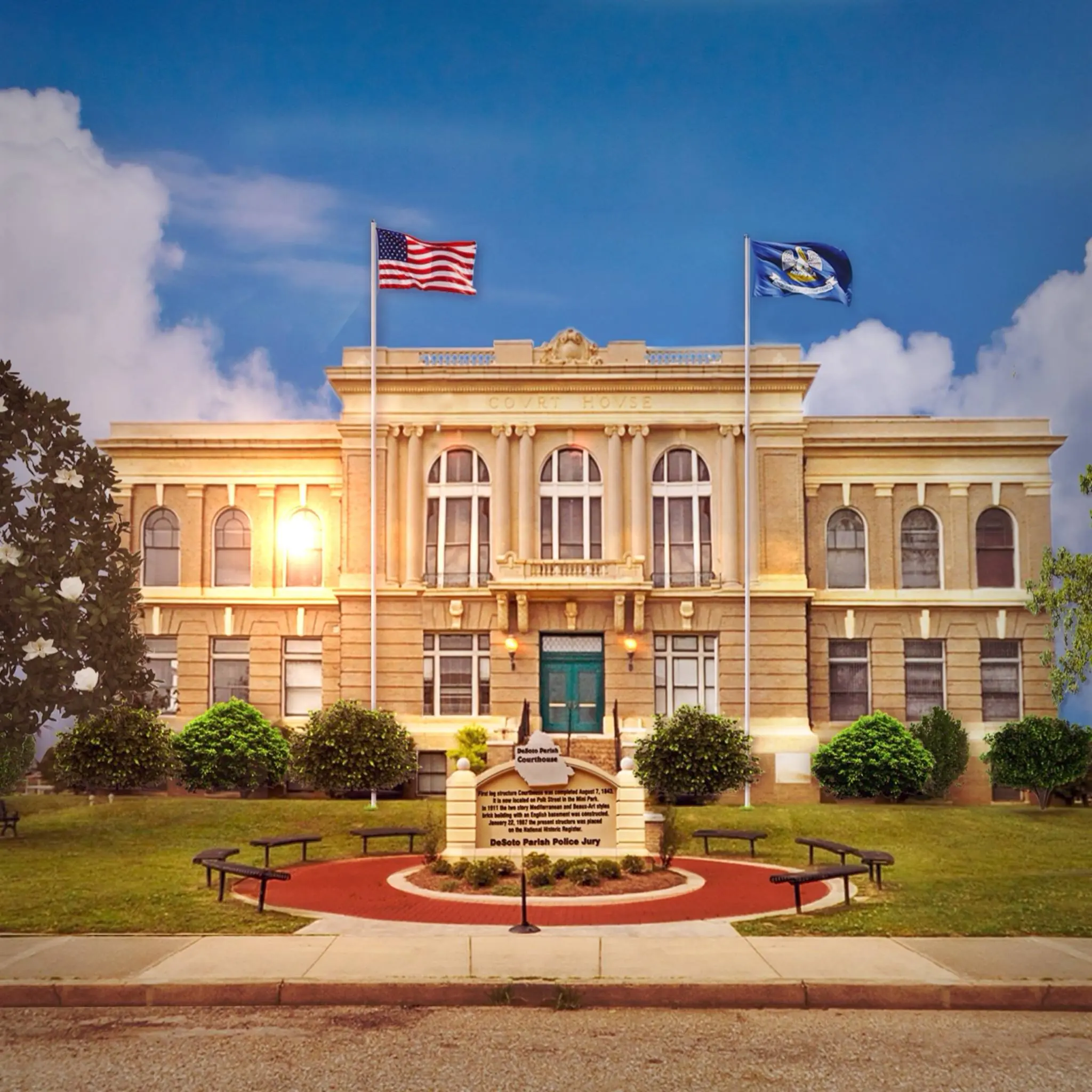 Photograph from the Facebook post “DeSoto Parish Courthouse in Mansfield, Louisiana.”