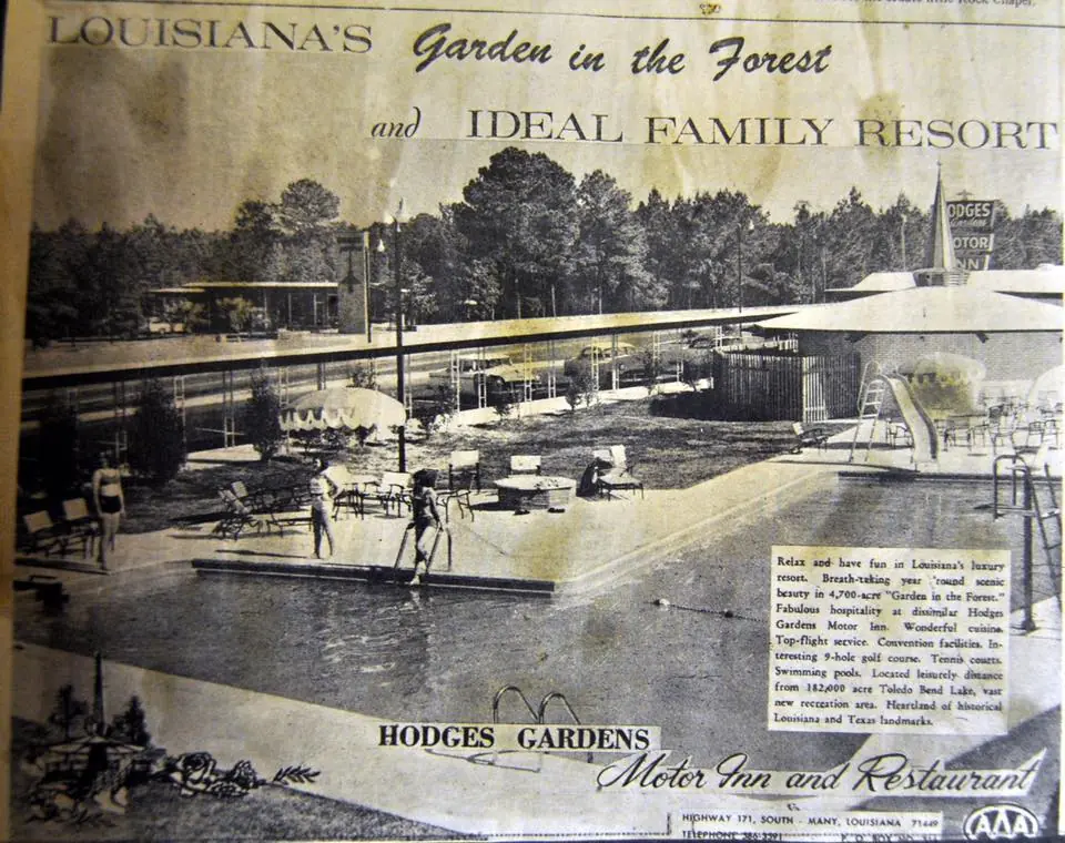 Photograph from the Facebook post “Hodges Gardens Motor Inn, 1960s, Hwy.”
