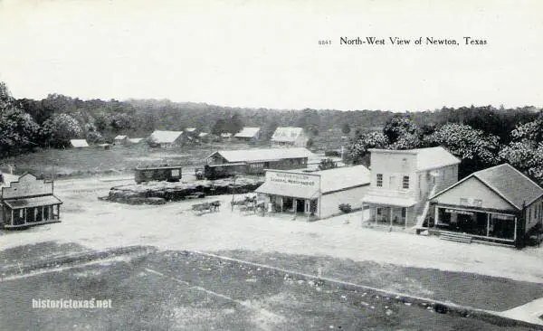 Photograph from the Facebook post “Northwest view of Newton, Texas, early 1900s.”