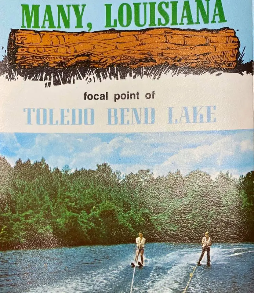 Photograph from the Facebook post “1970s guide cover to Many, La.”
