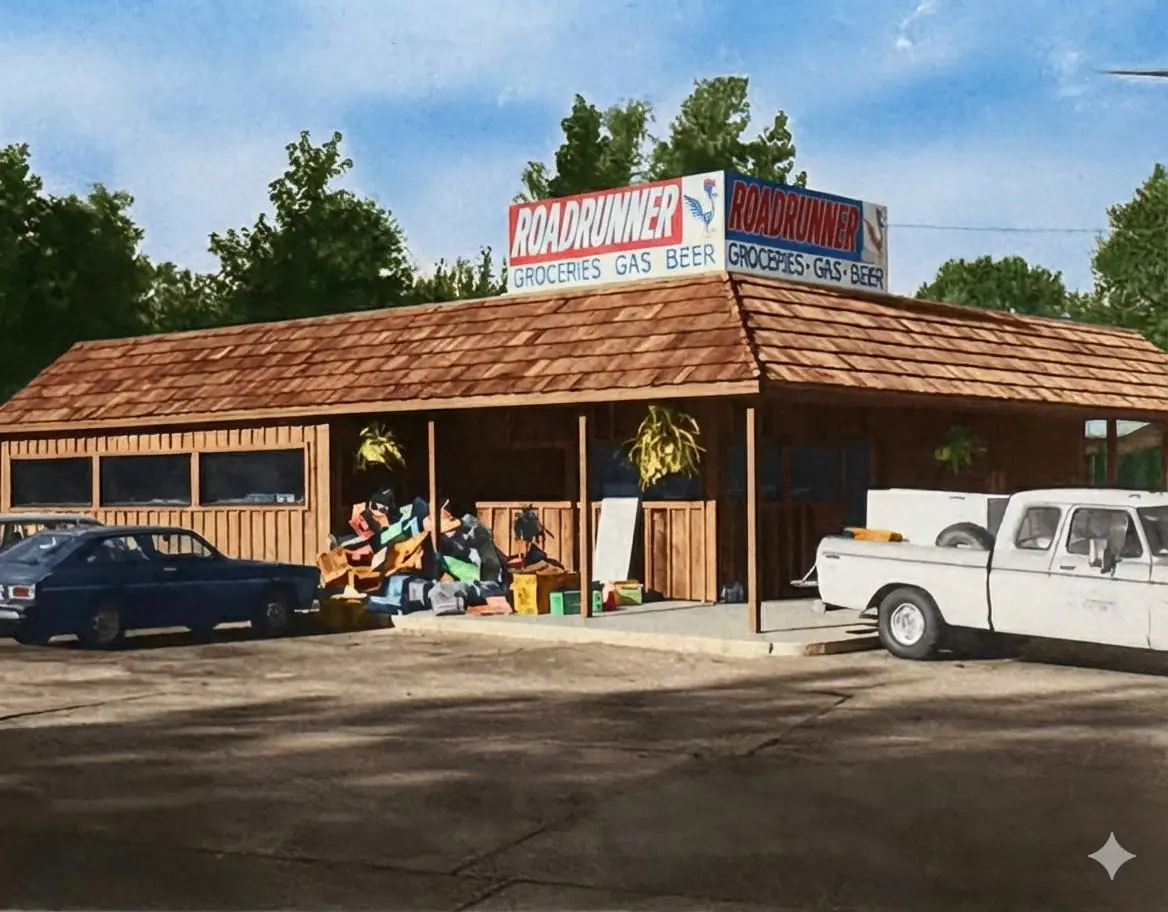 Photograph from the Facebook post “The Roadrunner store in Many.”